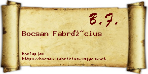 Bocsan Fabrícius névjegykártya
